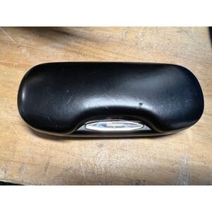 Ferragamo Sunglasses Case - Black Leather - Y2K Early 00s Silver / ChromeDetail‎